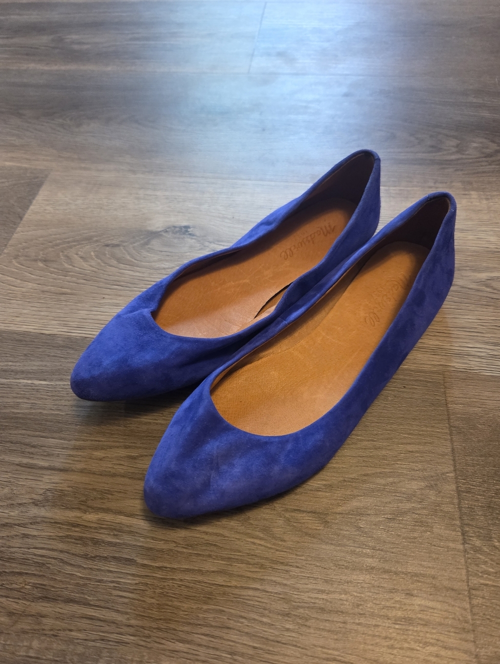 Madewell Cobalt Blue Suede Pointed-Toe Flats